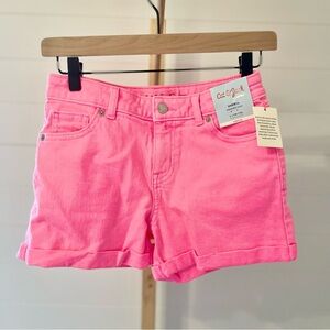 Girls' Mid-Rise Cuffed Denim Shorts - Cat & Jack Neon‎ Pink